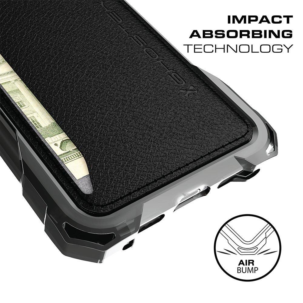 iPhone 7 Wallet Case, Ghostek Exec Brown Series | Slim Armor Hybrid Impact Bumper | TPU PU Leather Credit Card Slot Holder Sleeve Cover - PunkCase NZ