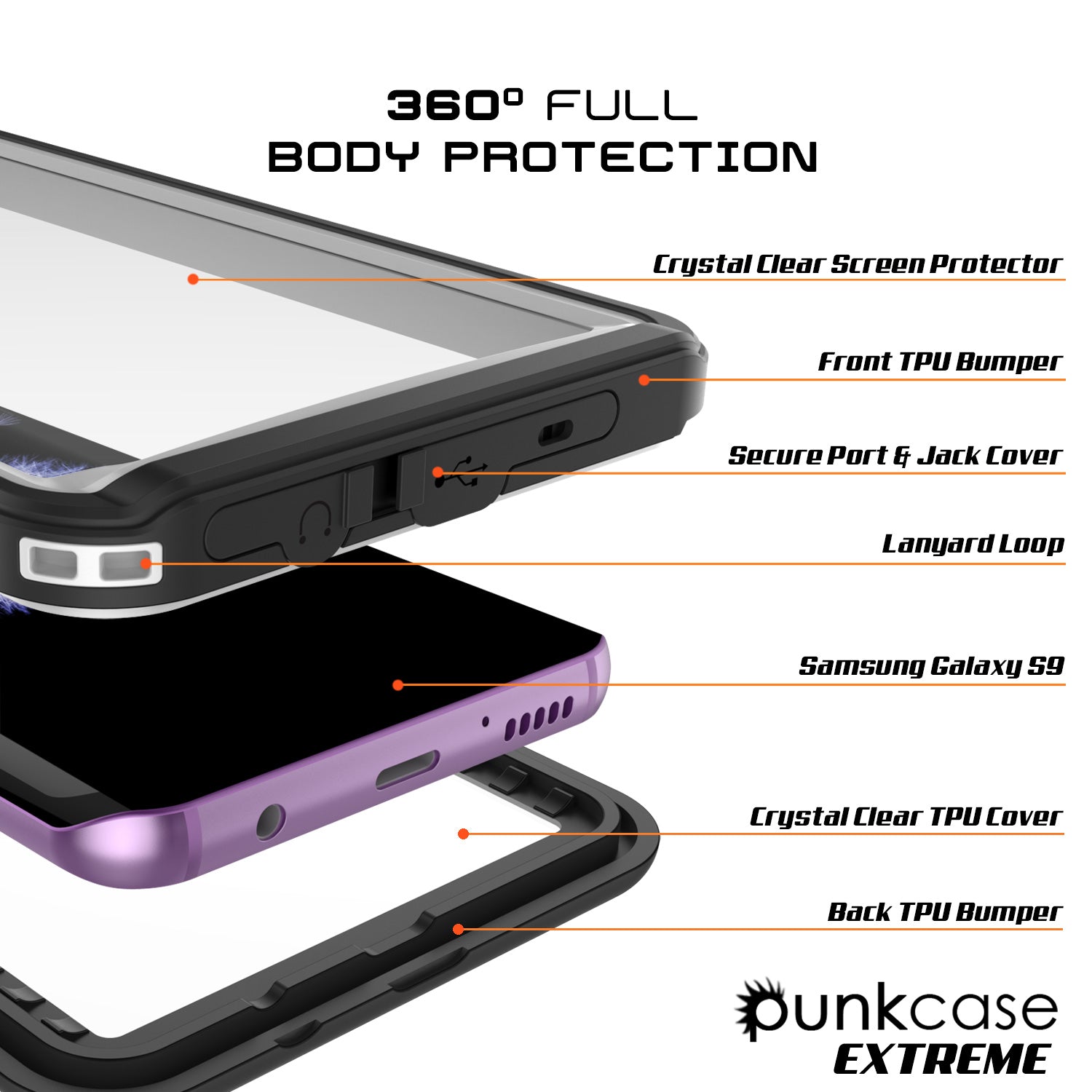 Galaxy S9 PLUS Waterproof Case, Punkcase [Extreme Series] [Slim Fit] [IP68 Certified] [Shockproof] [Snowproof] [Dirproof] Armor Cover [White] - PunkCase NZ