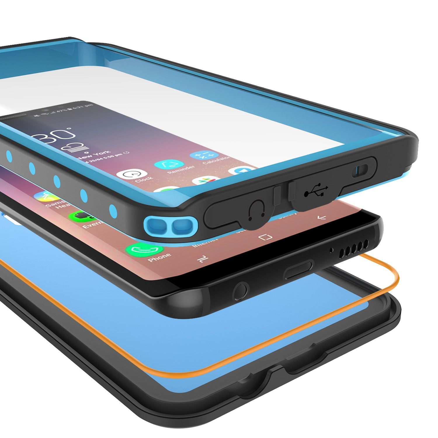 Galaxy S9 Plus Waterproof Case PunkCase StudStar Light Blue Thin 6.6ft Underwater IP68 ShockProof - PunkCase NZ