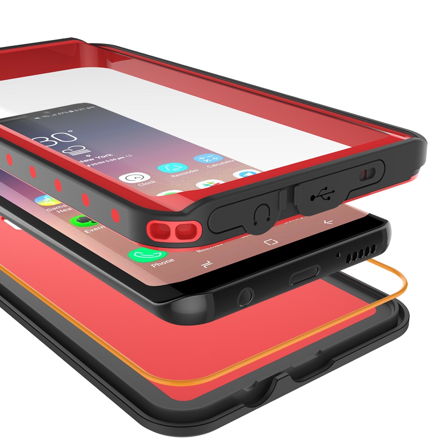 Galaxy S9 Plus Waterproof Case PunkCase StudStar Red Thin 6.6ft Underwater IP68 Shock/Snow Proof - PunkCase NZ