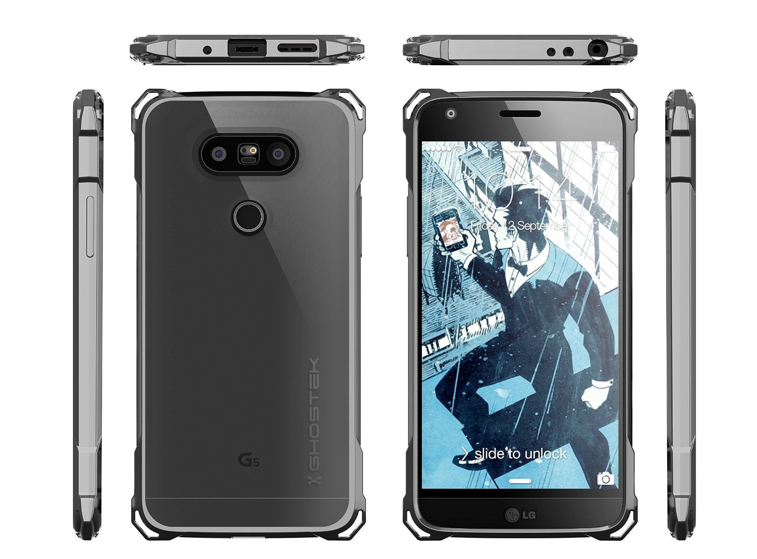 LG G5 Case, Ghostek® Space Grey Covert Premium Hybrid Protective Cover | Lifetime Warranty Exchange - PunkCase NZ