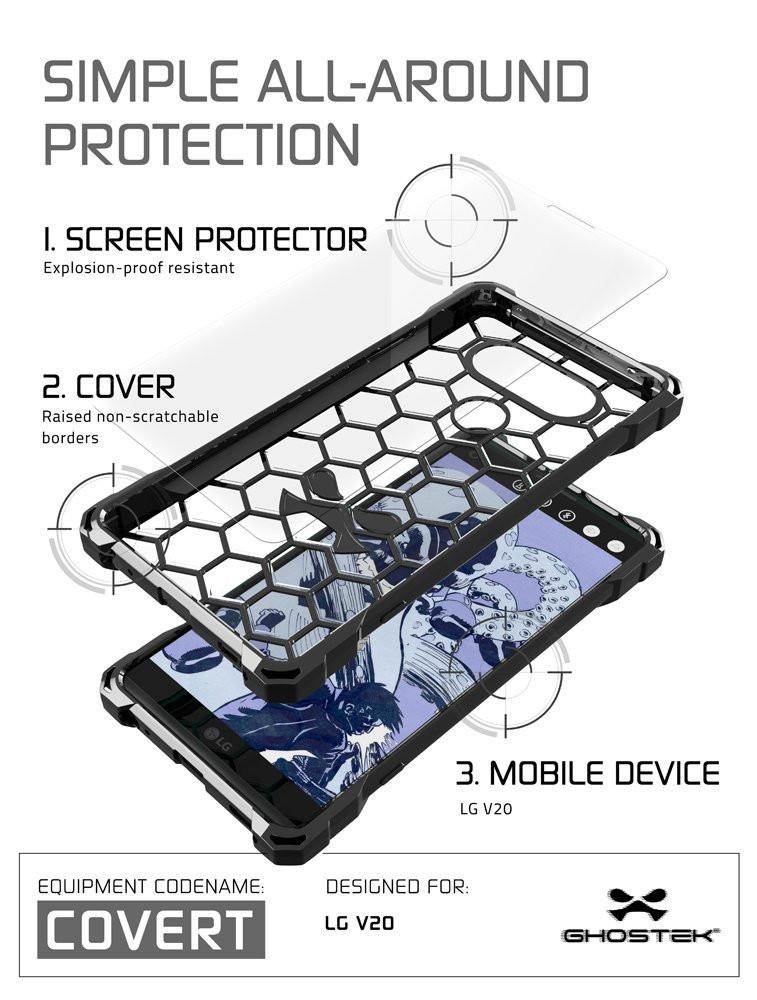 LG v20 Case, Ghostek® Covert Space Grey, Premium Impact Armor | Lifetime Warranty Exchange - PunkCase NZ