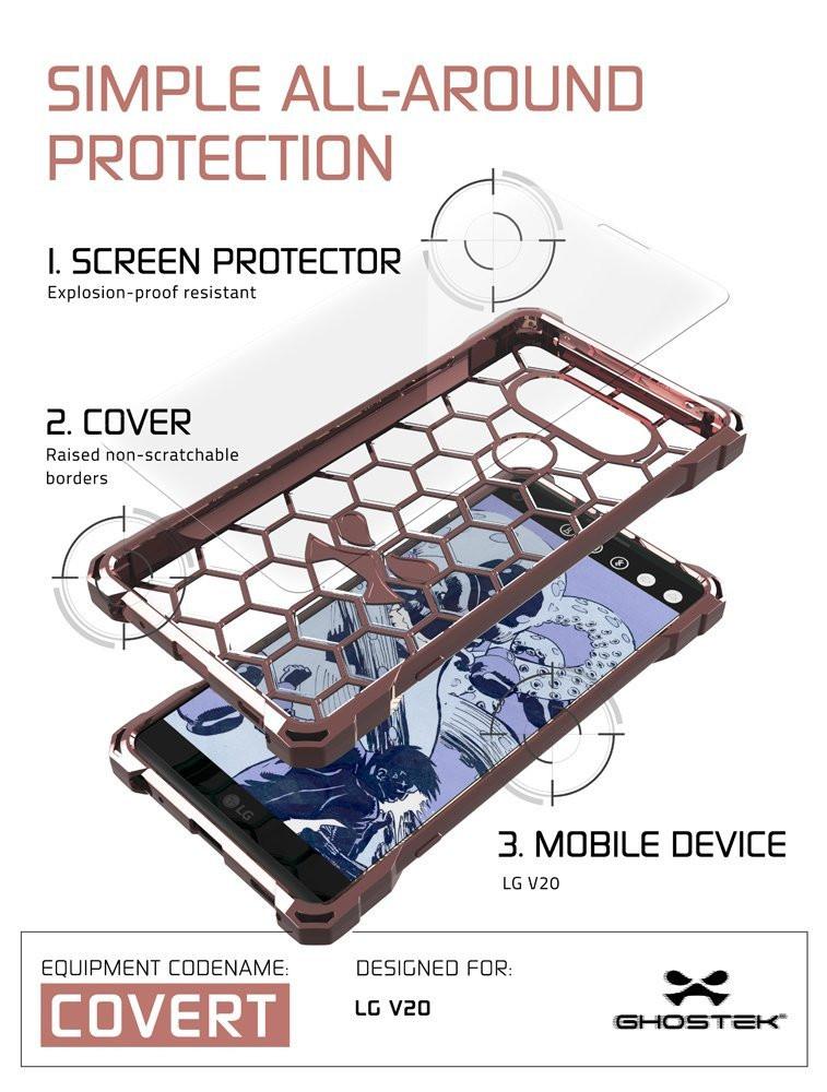 LG v20 Case, Ghostek® Covert Peach, Premium Impact Protective Armor | Lifetime Warranty Exchange - PunkCase NZ