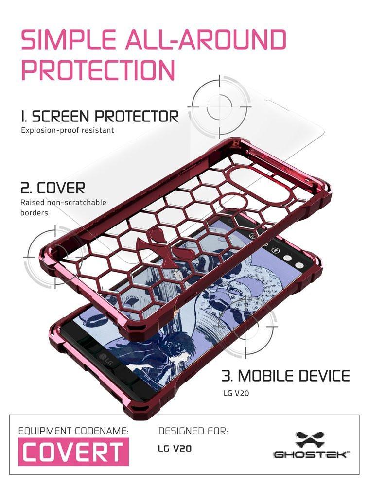 LG v20 Case, Ghostek® Covert Rose Pink, Premium Impact Protective Armor | Warranty - PunkCase NZ