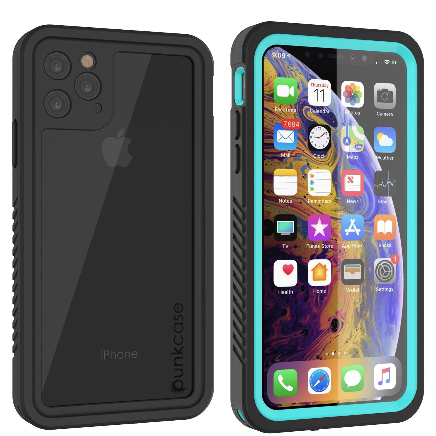 iPhone 11 Pro Max Waterproof Case, Punkcase [Extreme Series] Armor Cover W/ Built In Screen Protector [Teal]