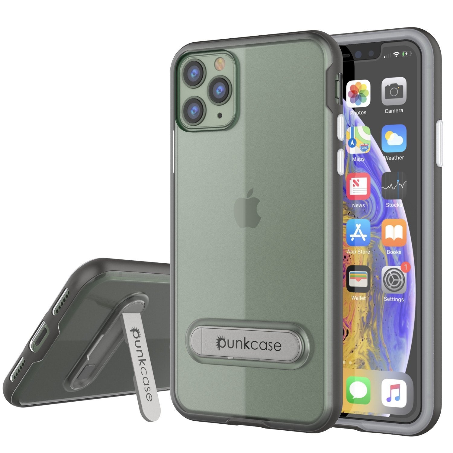 iPhone 12 Pro Max Case, PUNKcase [LUCID 3.0 Series] [Slim Fit] Protective Cover w/ Integrated Screen Protector [Grey]