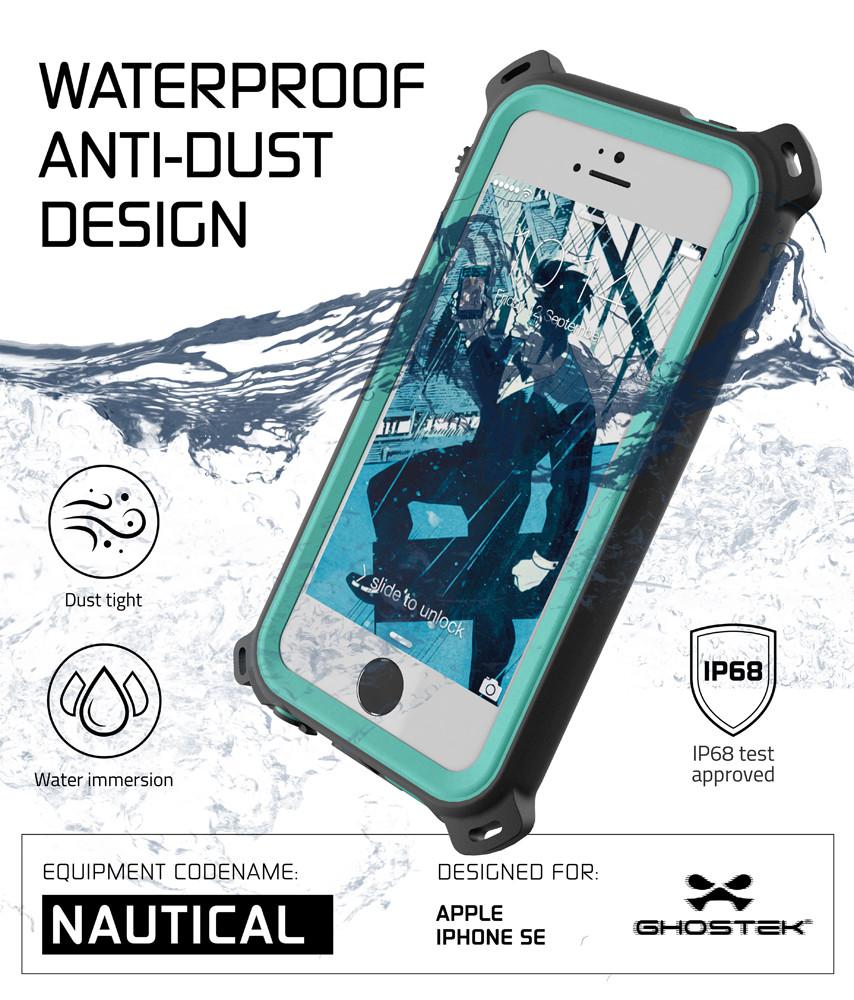 iPhone SE/5S/5 Waterproof Case Ghostek Nautical Teal Series| Underwater | Aluminum Frame | Ultra Fit - PunkCase NZ