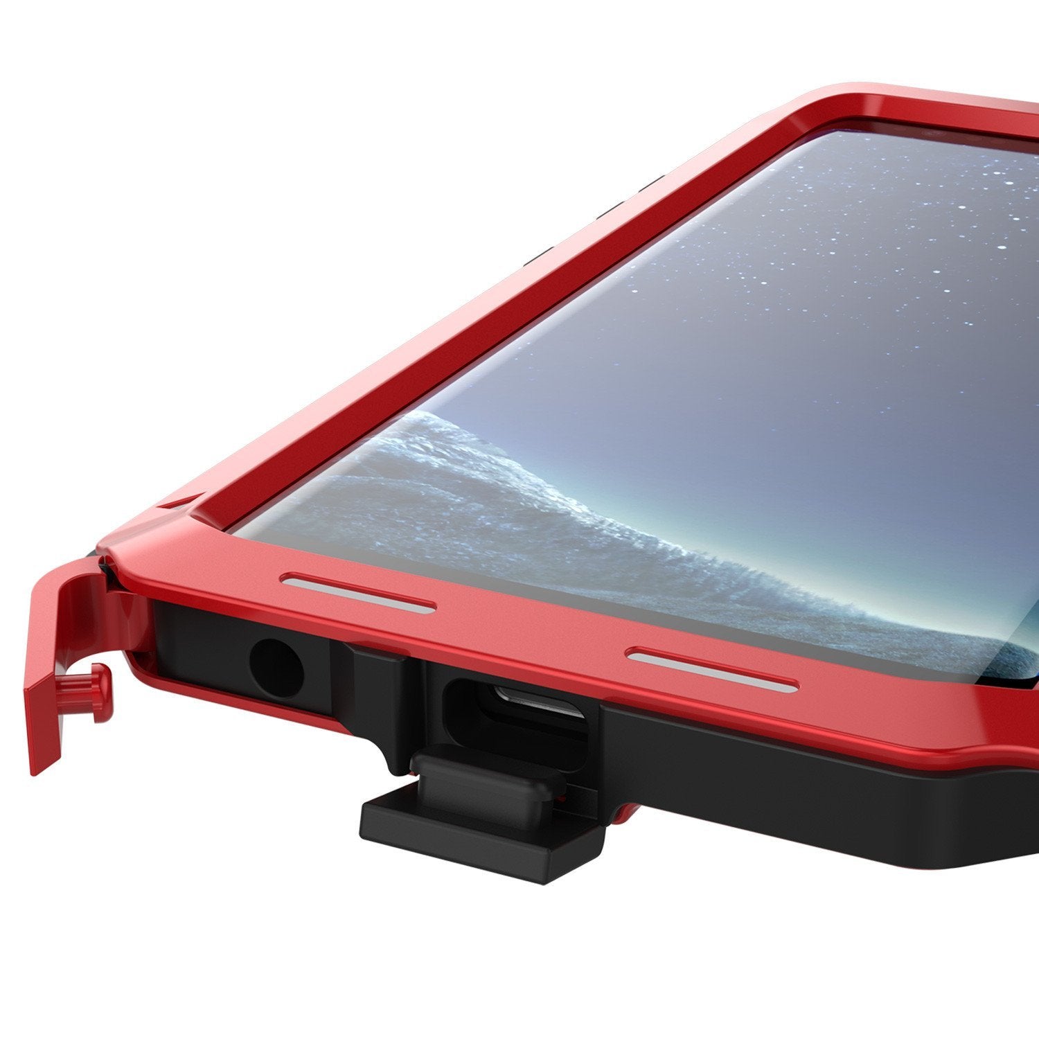 Galaxy Note 8  Case, PUNKcase Metallic Red Shockproof  Slim Metal Armor Case [Red] - PunkCase NZ
