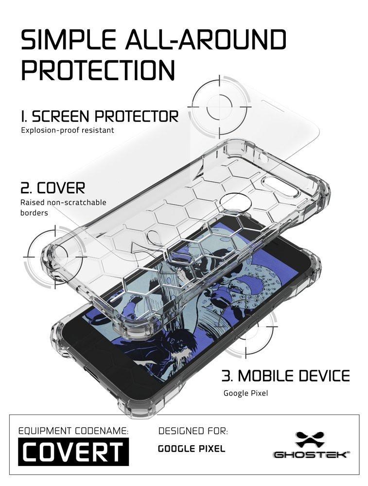 Google Pixel XL Case, Ghostek® Covert Clear, Premium Impact Protective Armor | Lifetime Warranty Exchange - PunkCase NZ