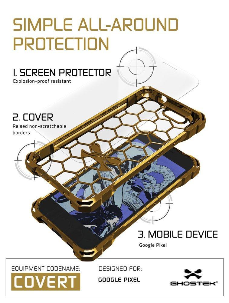 Google Pixel Case, Ghostek® Covert Gold, Premium Impact Protective Armor | Lifetime Warranty Exchange - PunkCase NZ