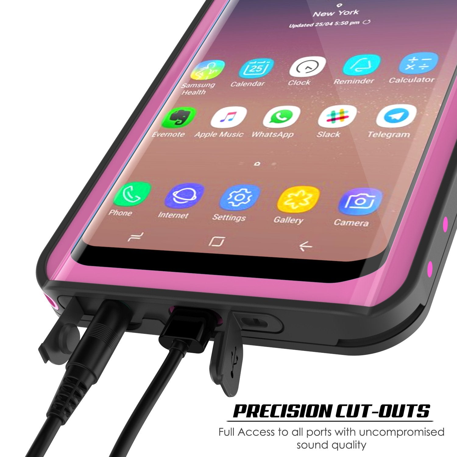 Galaxy S9 Plus Waterproof Case PunkCase StudStar Pink Thin 6.6ft Underwater IP68 Shock/Snow Proof - PunkCase NZ