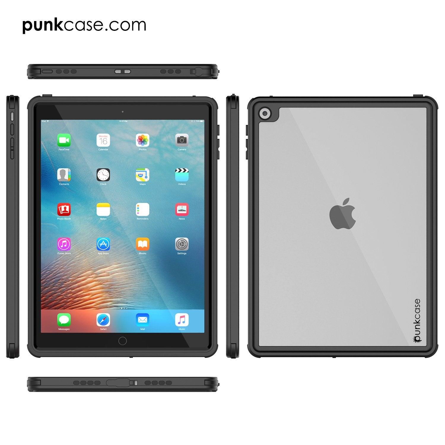 Punkcase iPad Pro 9.7 Case [CRYSTAL Series], Waterproof, Ultra-Thin Cover [Shockproof] [Dustproof] with Built-in Screen Protector [Black] - PunkCase NZ
