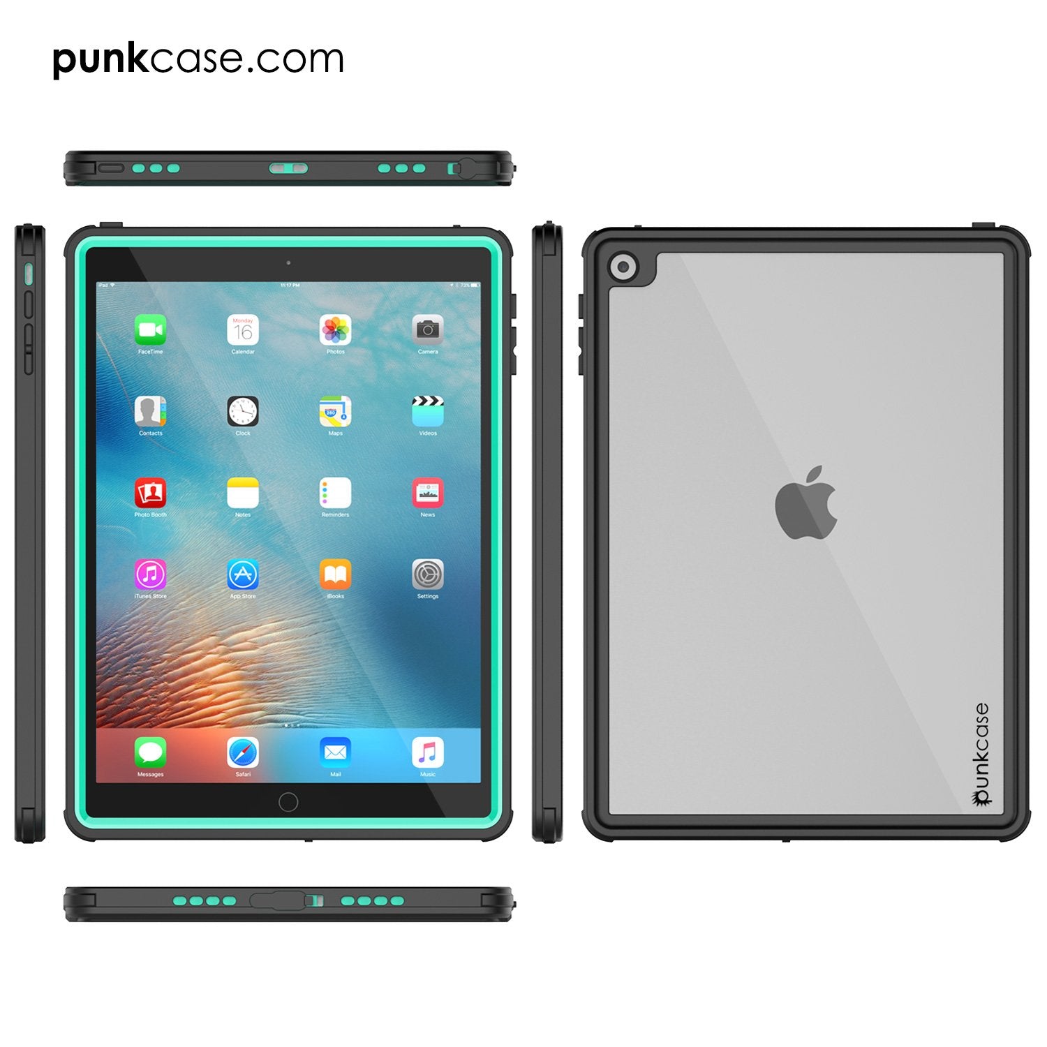 Punkcase iPad Pro 9.7 Case [CRYSTAL Series], Waterproof, Ultra-Thin Cover [Shockproof] [Dustproof] with Built-in Screen Protector [Teal] - PunkCase NZ
