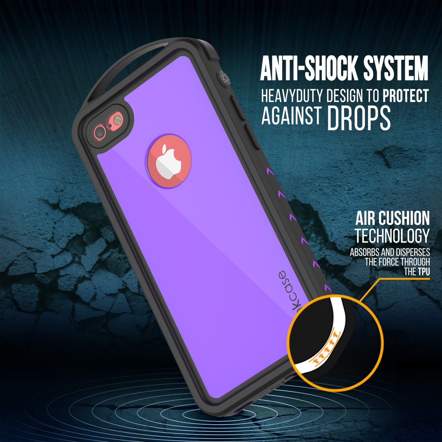 iPhone 7 Waterproof Case, Punkcase ALPINE Series, Purple | Heavy Duty Armor Cover - PunkCase NZ