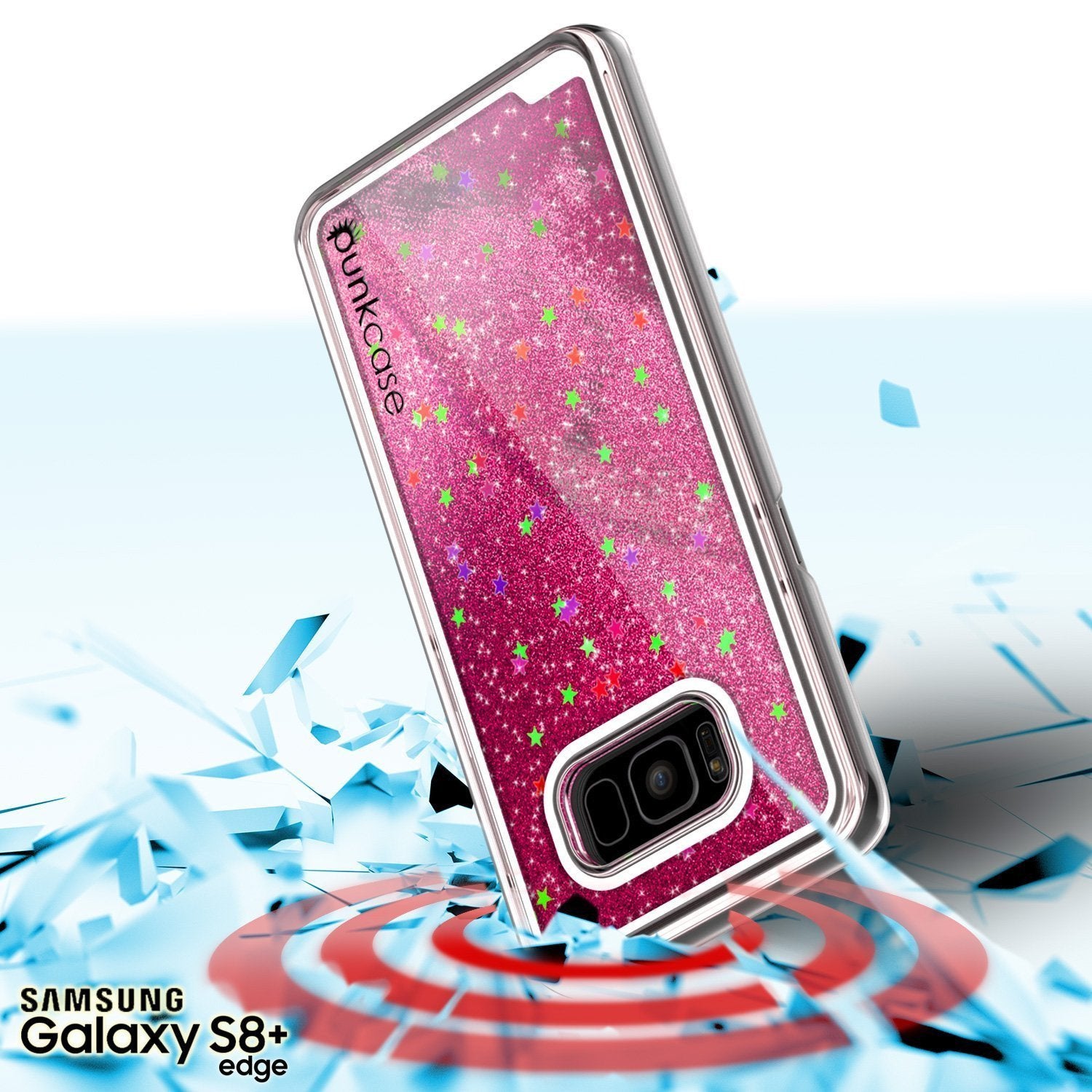 S8 Plus Case, Punkcase [Liquid Series] Protective Dual Layer Floating Glitter Cover with lots of Bling & Sparkle + PunkShield Screen Protector for Samsungs Galaxy S8+ [Pink] - PunkCase NZ