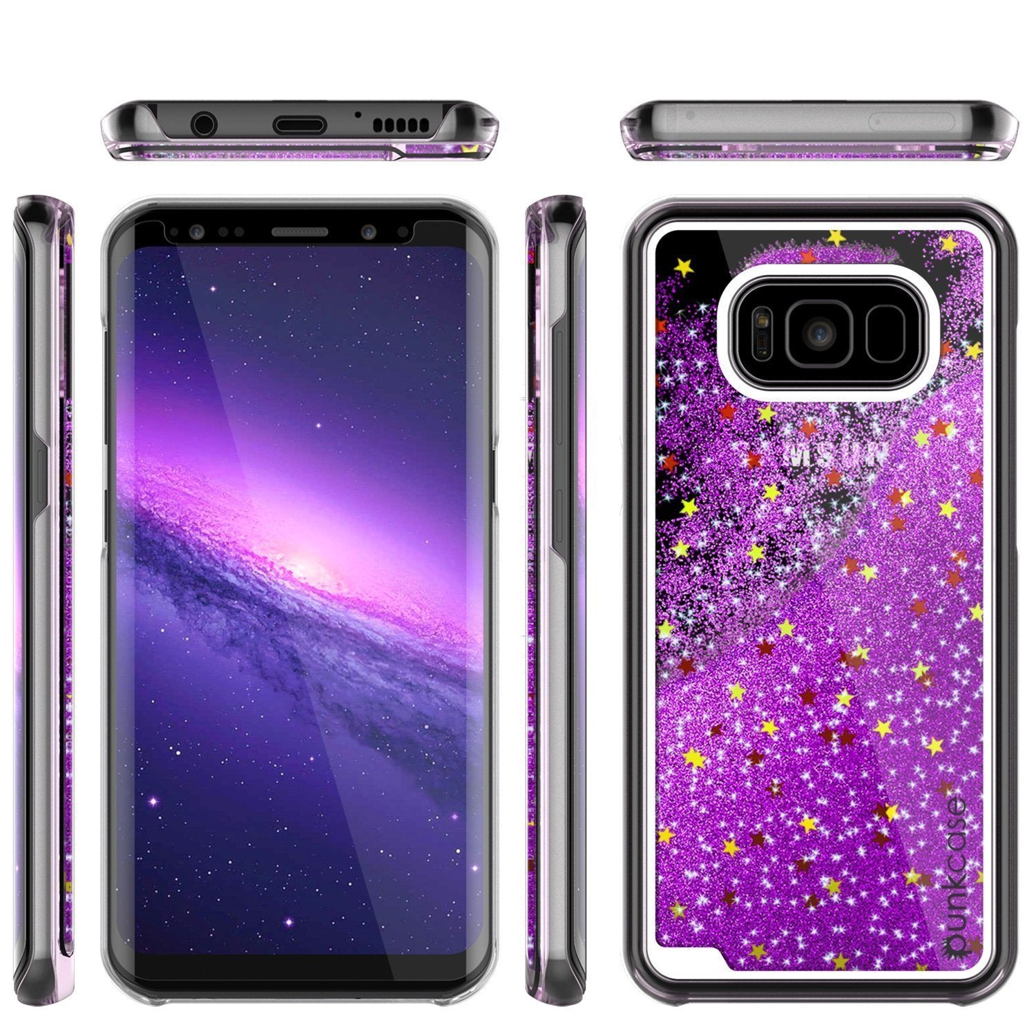 S8 Plus Case, Punkcase [Liquid Series] Protective Dual Layer Floating Glitter Cover with lots of Bling & Sparkle + PunkShield Screen Protector for Samsungs Galaxy S8+ [Purple] - PunkCase NZ