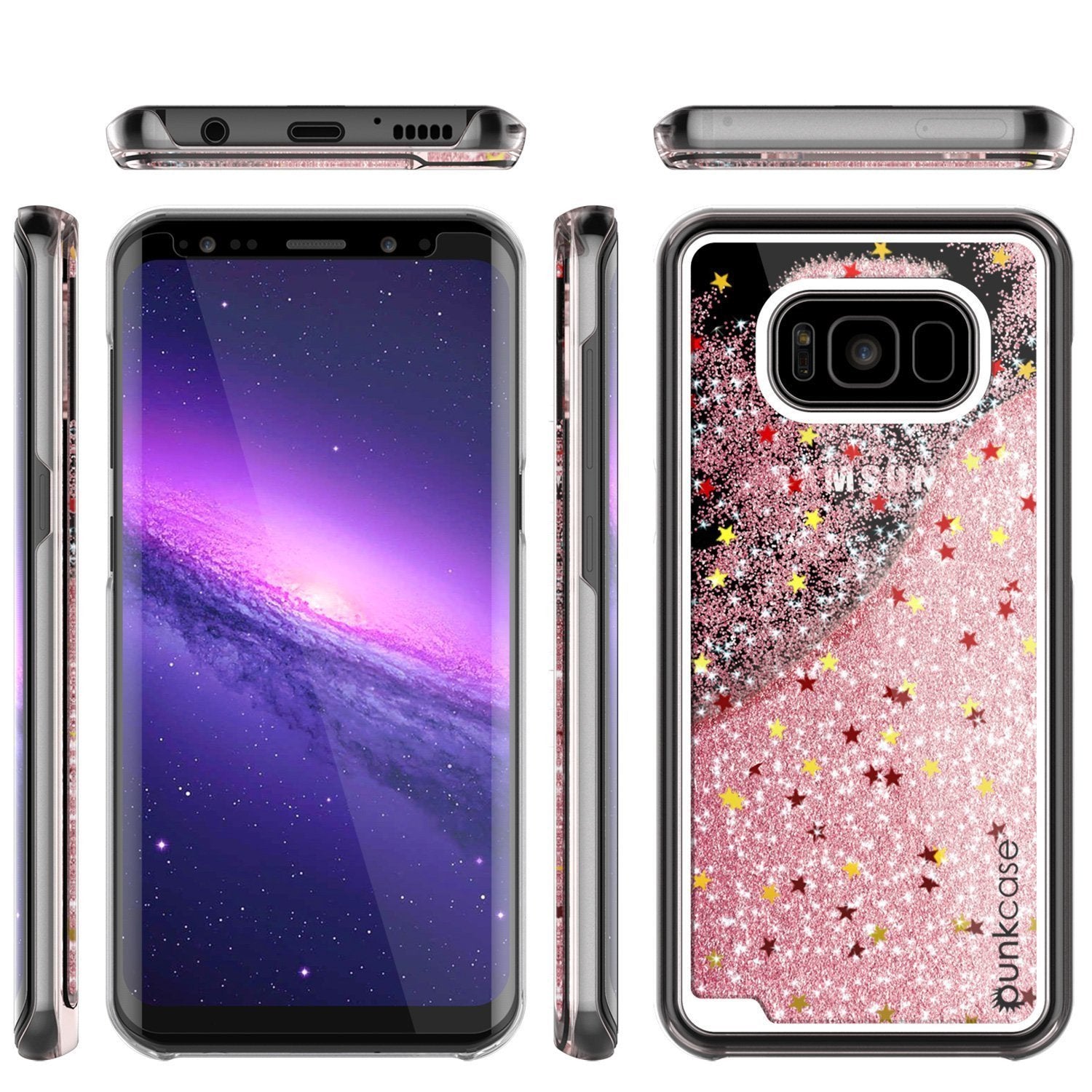 S8 Plus Case, Punkcase [Liquid Series] Protective Dual Layer Floating Glitter Cover with lots of Bling & Sparkle + PunkShield Screen Protector for Samsungs Galaxy S8+ [Rose Gold] - PunkCase NZ