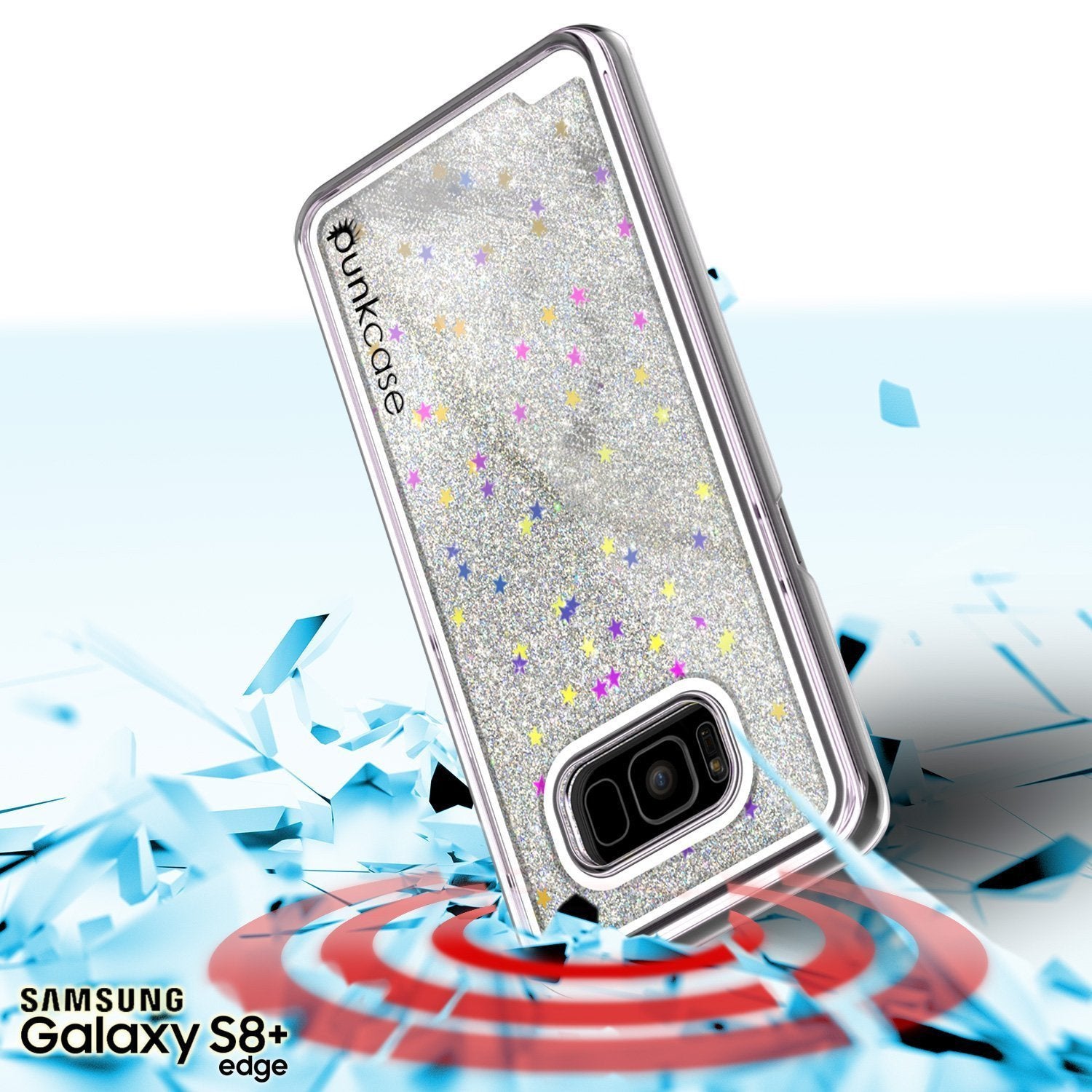 S8 Plus Case, Punkcase [Liquid Series] Protective Dual Layer Floating Glitter Cover with lots of Bling & Sparkle + PunkShield Screen Protector for Samsungs Galaxy S8+ [Silver] - PunkCase NZ