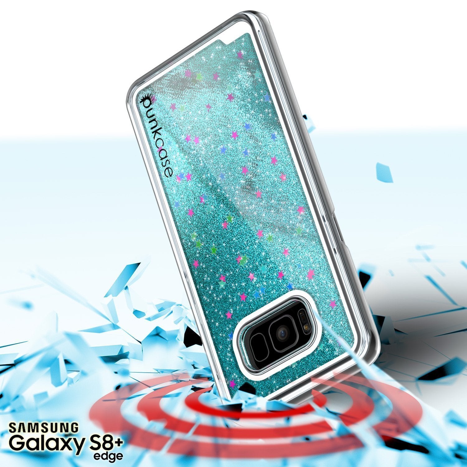 S8 Plus Case, Punkcase [Liquid Series] Protective Dual Layer Floating Glitter Cover with lots of Bling & Sparkle + PunkShield Screen Protector for Samsungs Galaxy S8+ [Teal] - PunkCase NZ