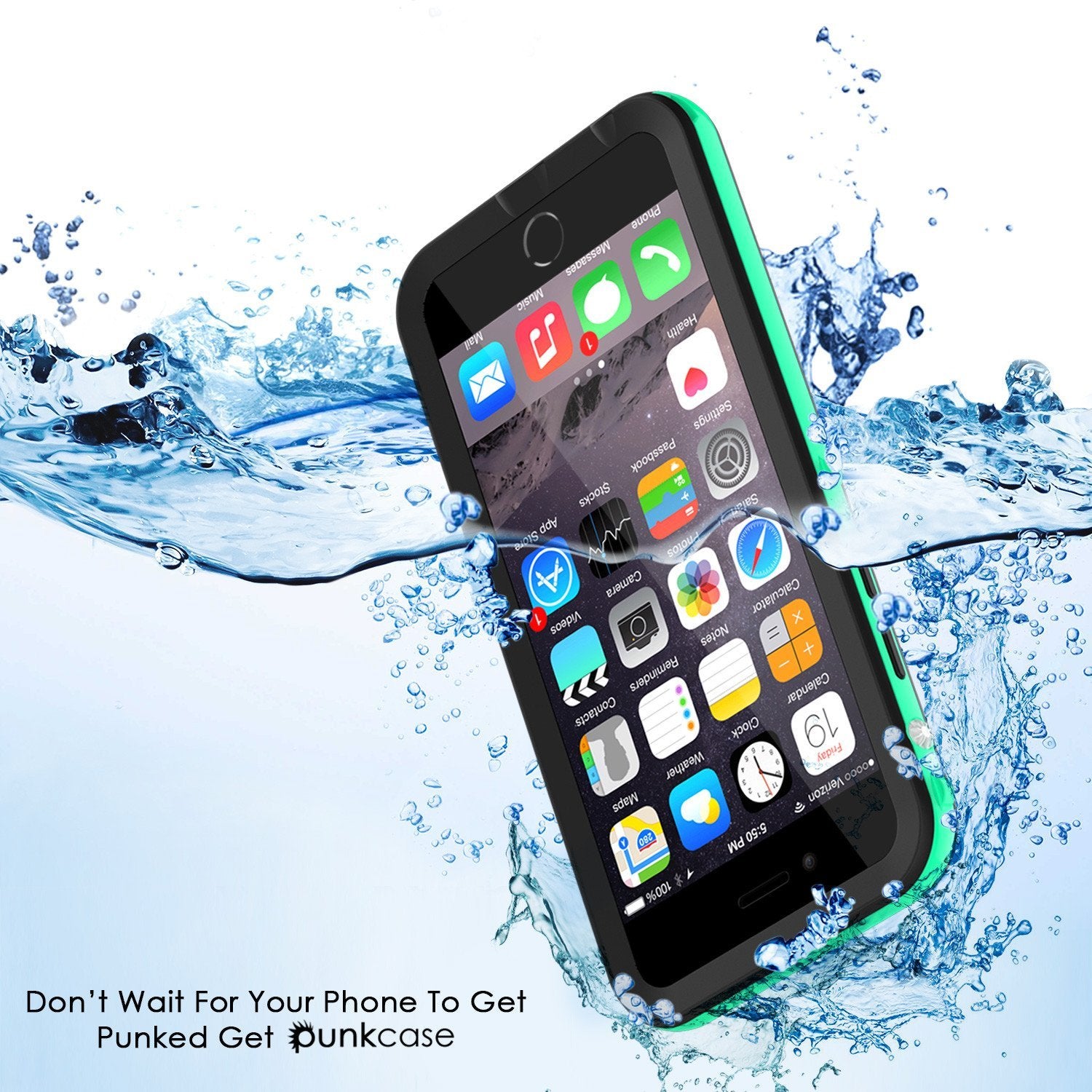 Apple iPhone 8 Waterproof Case, PUNKcase CRYSTAL 2.0 Teal W/ Attached Screen Protector  | Warranty - PunkCase NZ
