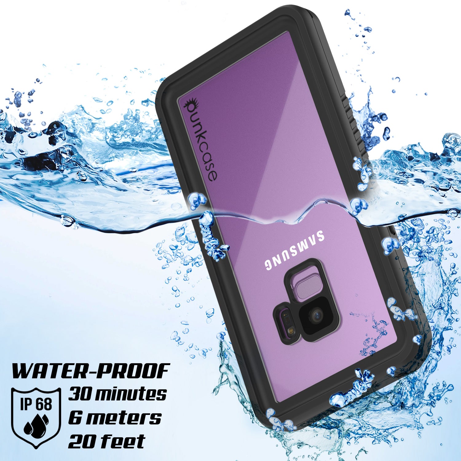 Galaxy S9 Waterproof Case, Punkcase [Extreme Series] [Slim Fit] [IP68 Certified] [Shockproof] [Snowproof] Armor Cover [Black] - PunkCase NZ