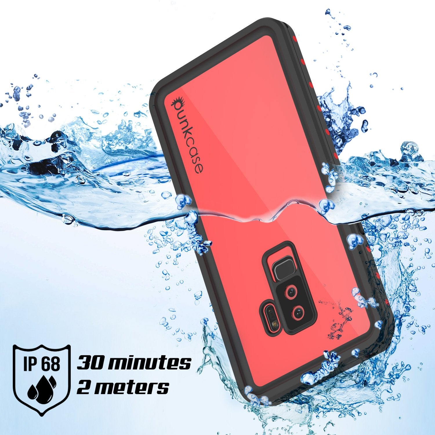 Galaxy S9 Plus Waterproof Case PunkCase StudStar Red Thin 6.6ft Underwater IP68 Shock/Snow Proof - PunkCase NZ