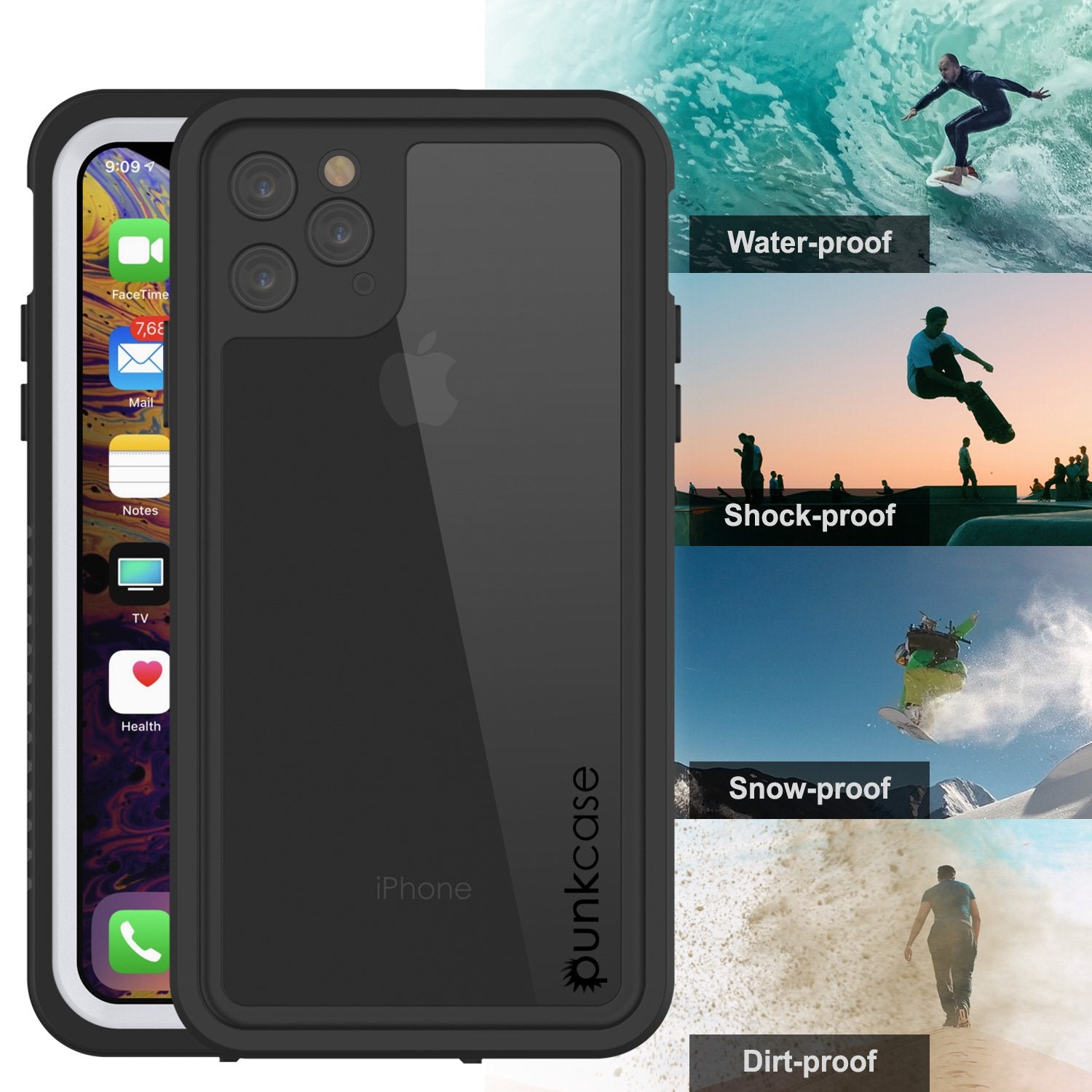 iPhone 11 Pro Max Waterproof Case, Punkcase [Extreme Series] Armor Cover W/ Built In Screen Protector [White]