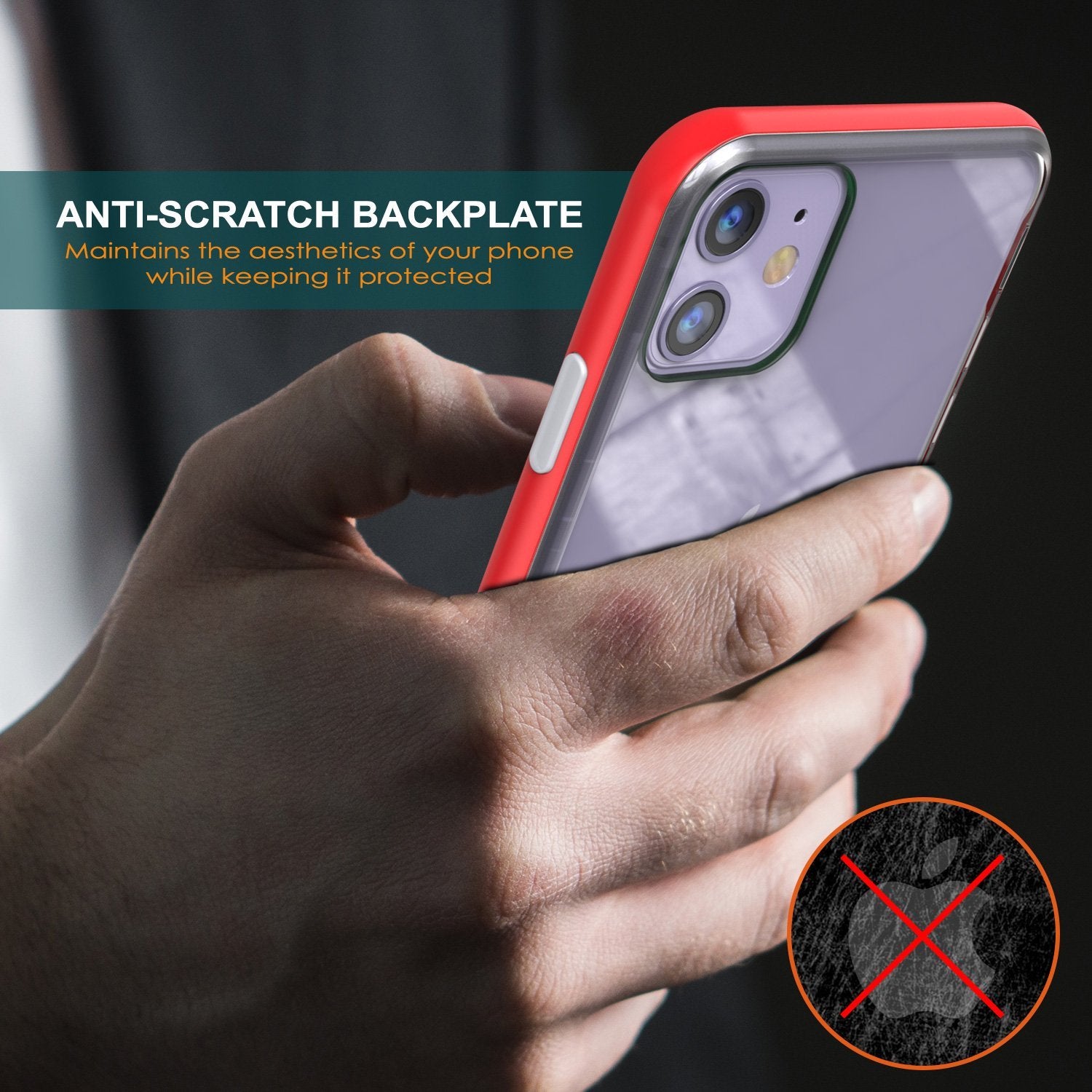 iPhone 12 Case, PUNKcase [LUCID 3.0 Series] [Slim Fit] Protective Cover w/ Integrated Screen Protector [Red]