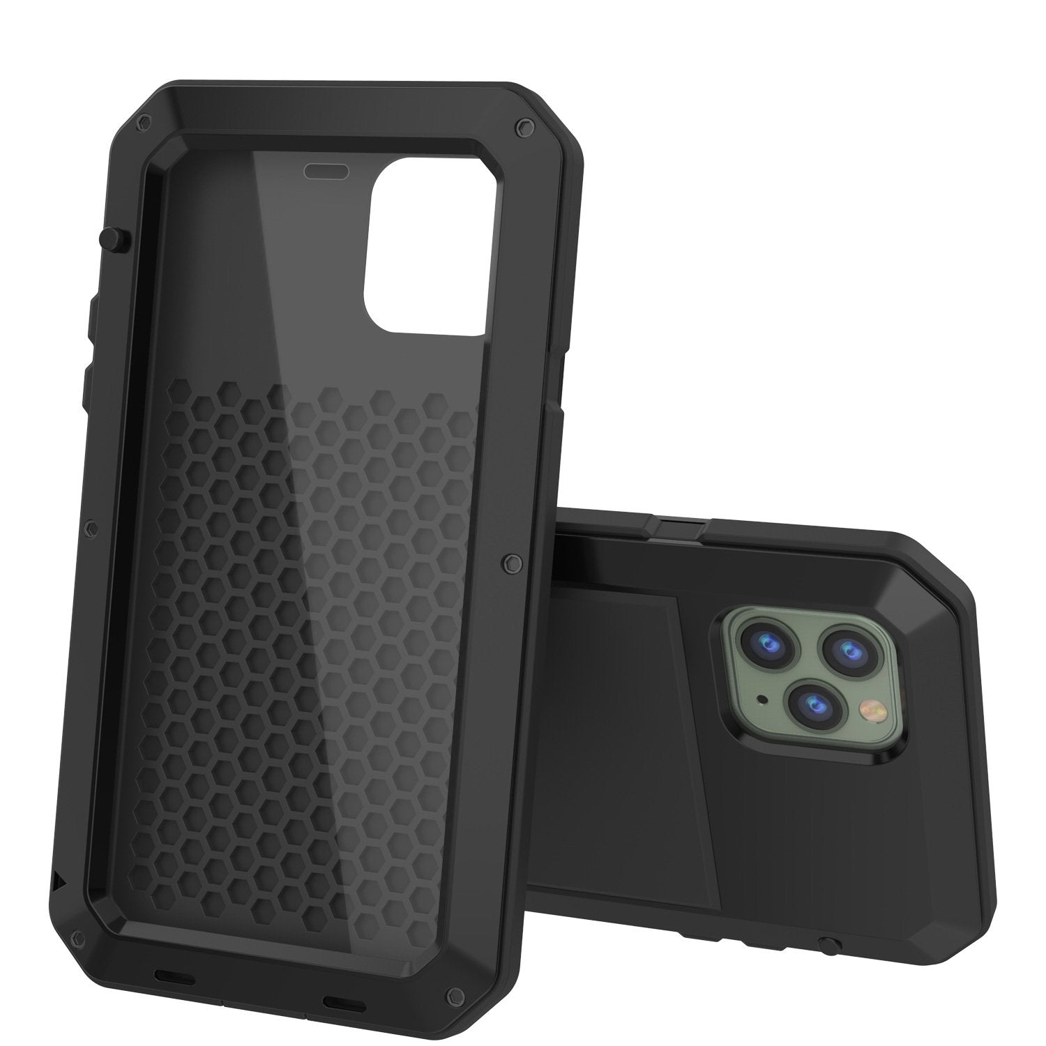 iPhone 11 Pro Max Metal Case, Heavy Duty Military Grade Armor Cover [shock proof] Full Body Hard [Black]