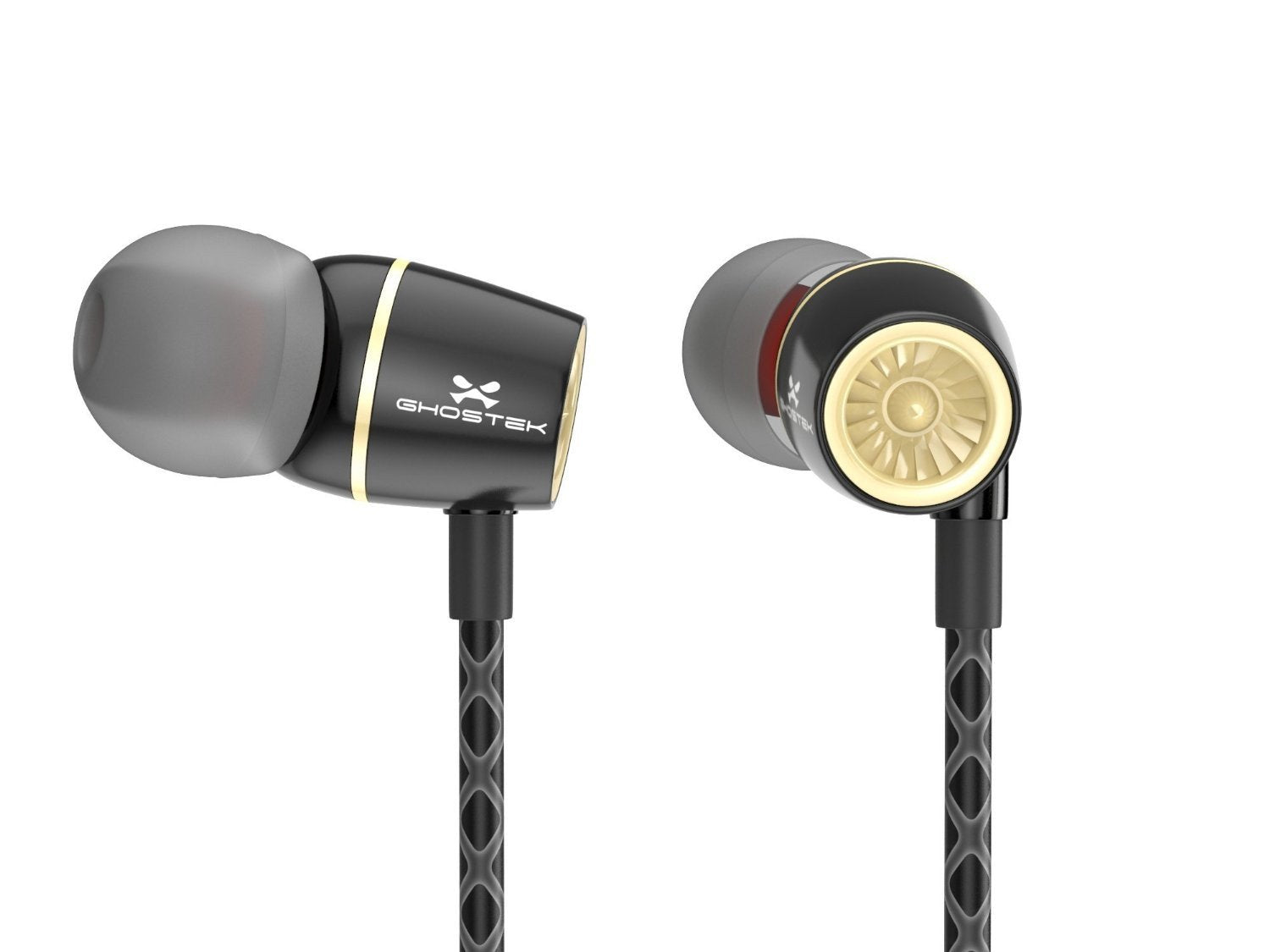 Wired 3.5MM Headphones Earphones, Ghostek Turbine Black Series Wired Earbuds | Built-In Microphone - PunkCase NZ