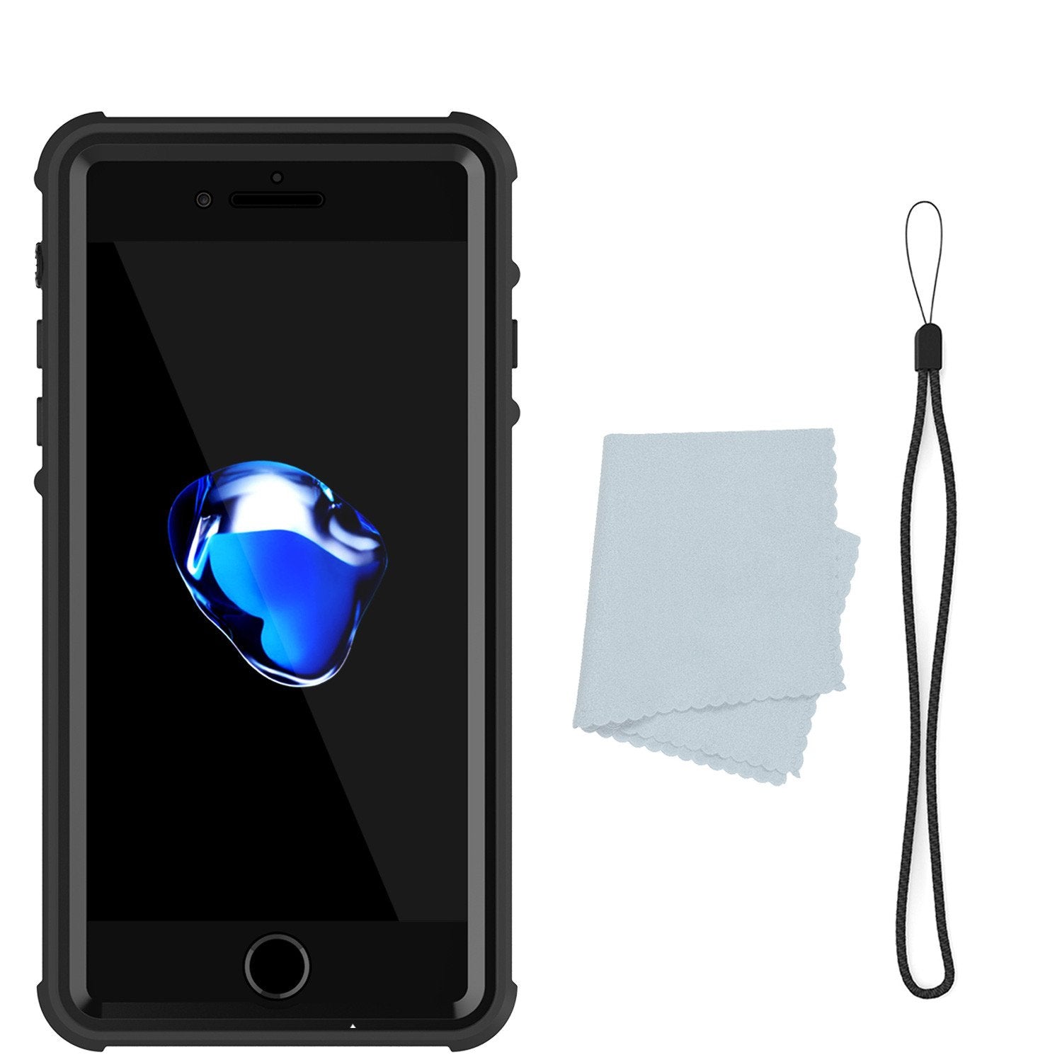 iPhone 7+ Plus Waterproof Case, PUNKcase CRYSTAL Black W/ Attached Screen Protector  | Warranty - PunkCase NZ