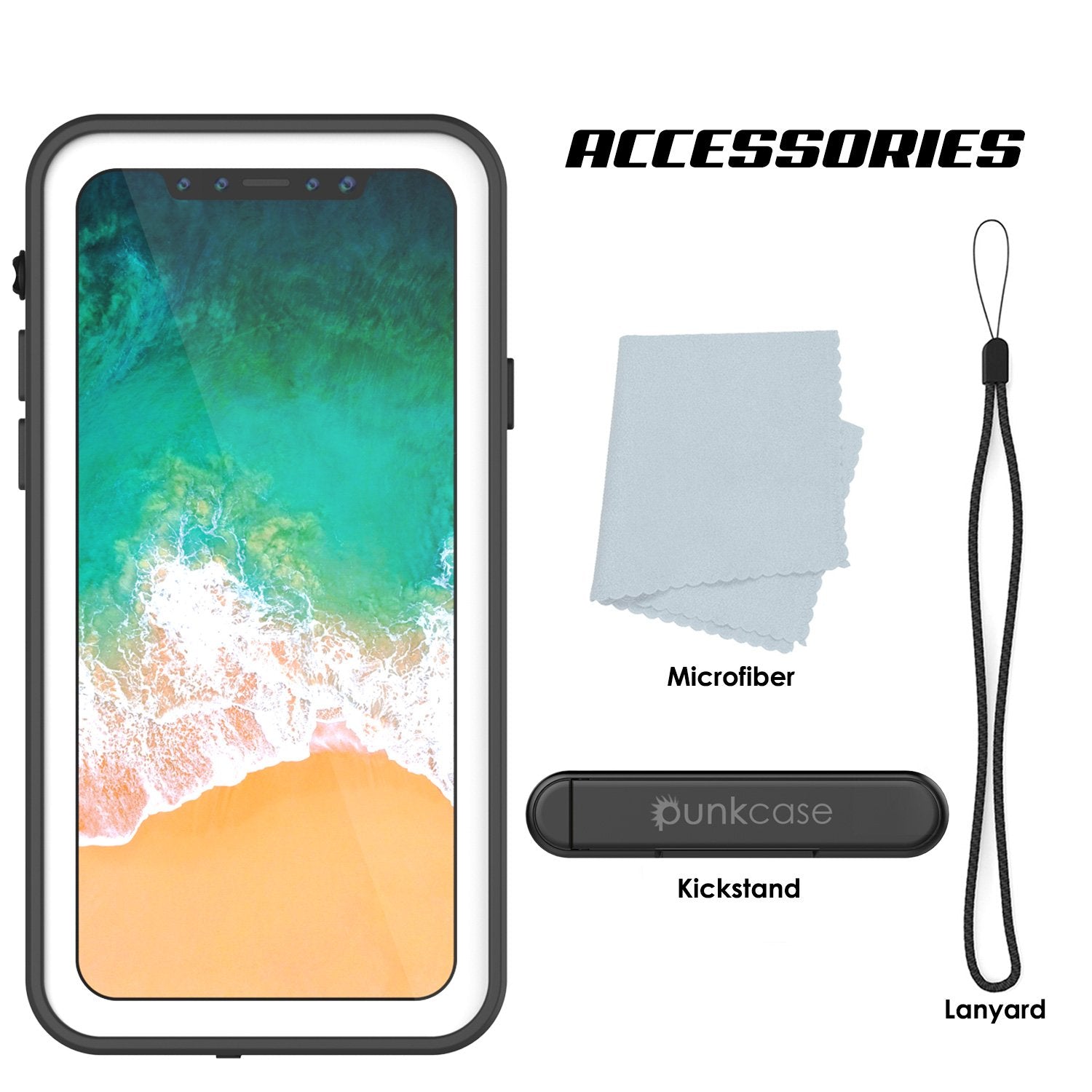 iPhone X Waterproof IP68 Case, Punkcase [White] [StudStar Series] [Slim Fit] [Dirtproof] - PunkCase NZ