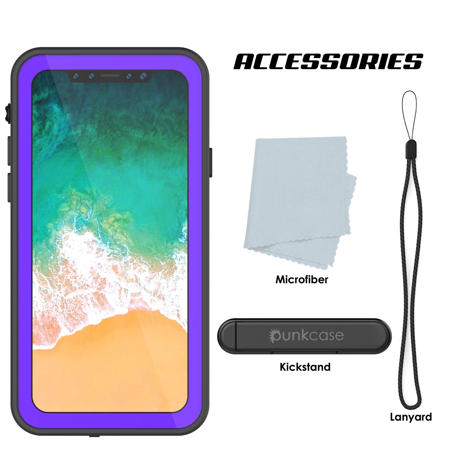 iPhone X Waterproof IP68 Case, Punkcase [Purple] [StudStar Series] [Slim Fit] [Dirtproof] - PunkCase NZ