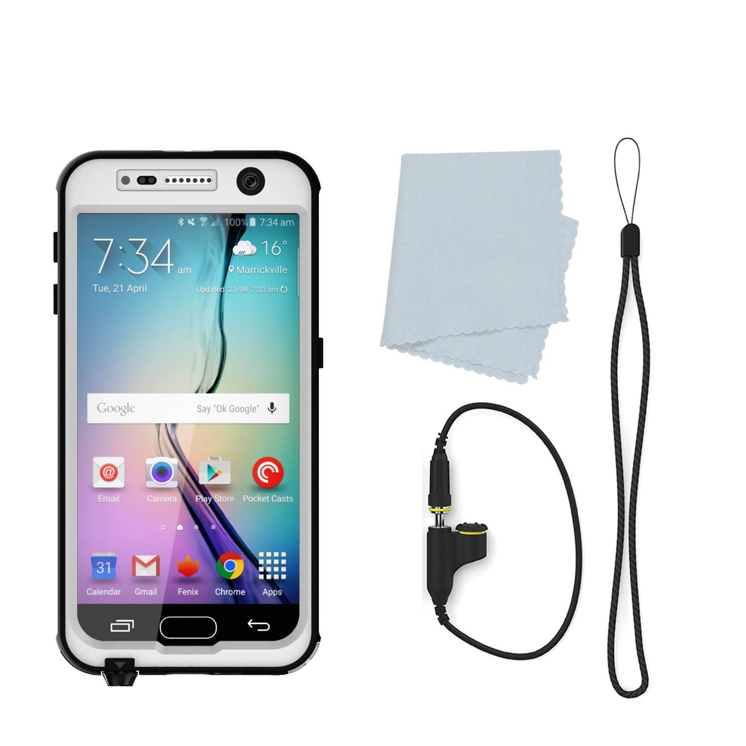 Galaxy S6 Waterproof Case, Punkcase StudStar White Thin 6.6ft Underwater IP68 Shock/Dirt/Snow Proof - PunkCase NZ