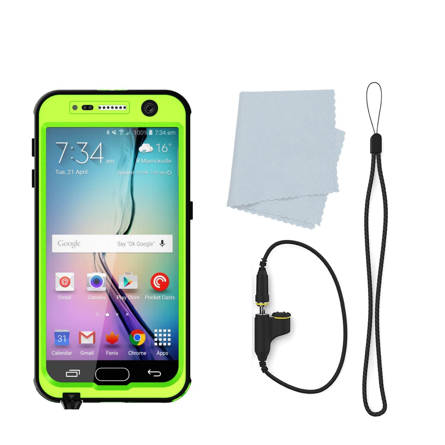 Galaxy S6 Waterproof Case PunkCase StudStar Light Green Thin 6.6ft Underwater IP68 Shock/Dirt Proof - PunkCase NZ