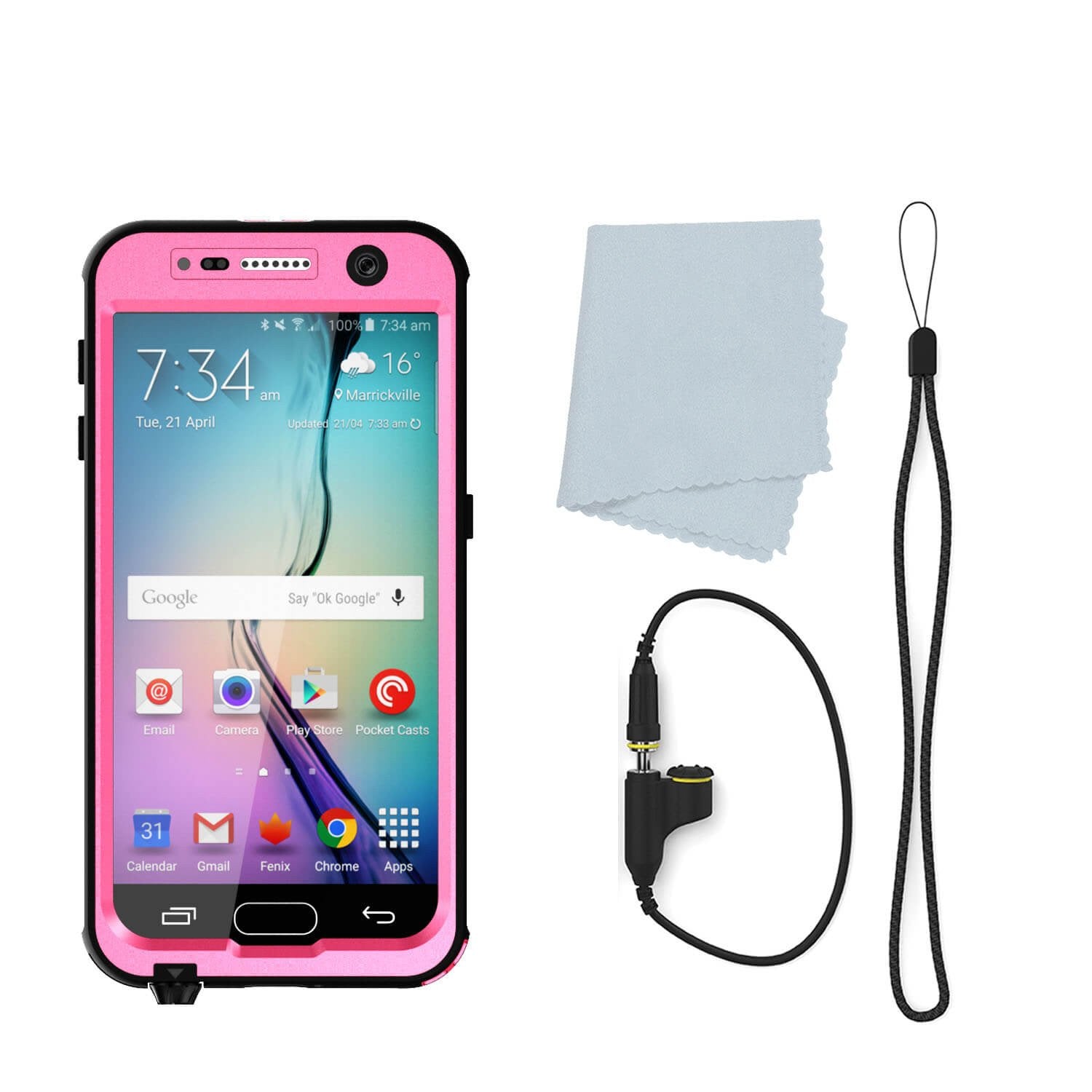 Galaxy S6 Waterproof Case PunkCase StudStar Pink Thin 6.6ft Underwater IP68 Shock/Dirt/Snow Proof - PunkCase NZ
