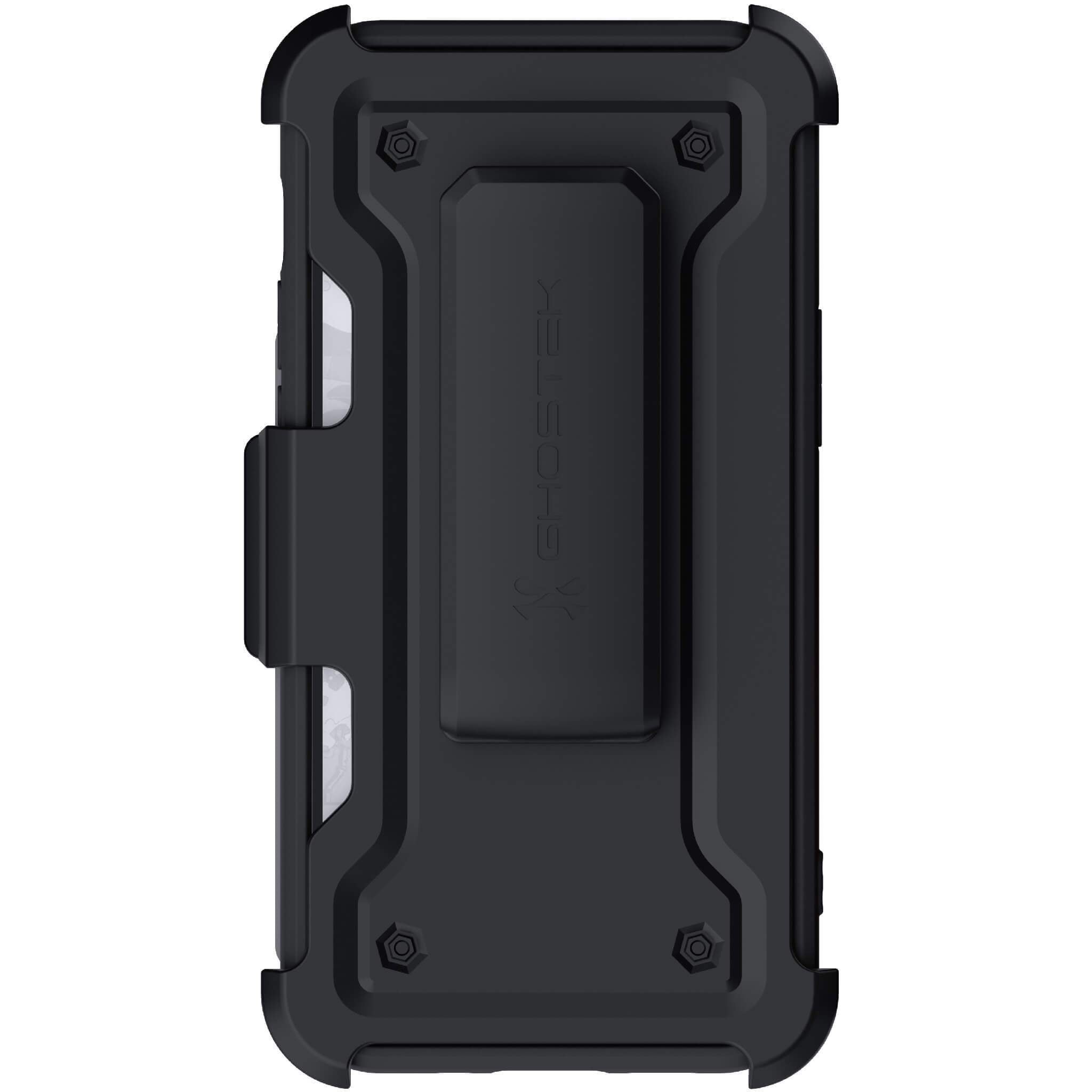iPhone 12 Mini  - IRON ARMOR Belt Clip Holster Case with Stand and Card Holder [Matte Black]