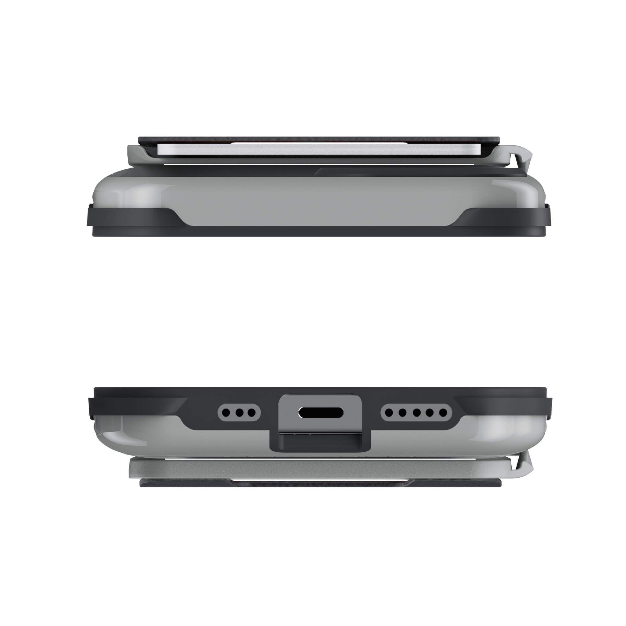 iPhone 12 Pro  - Magnetic Wallet Case with Card Holder [Gray]