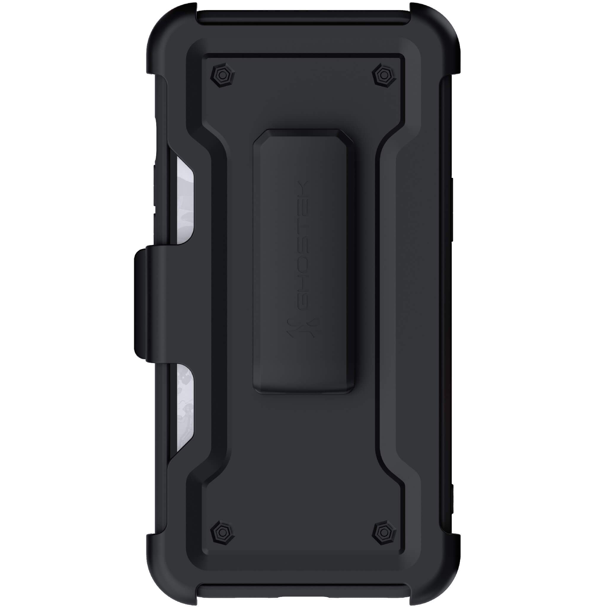 iPhone 12 Pro Max  - IRON ARMOR Belt Clip Holster Case with Stand and Card Holder [Matte Black]