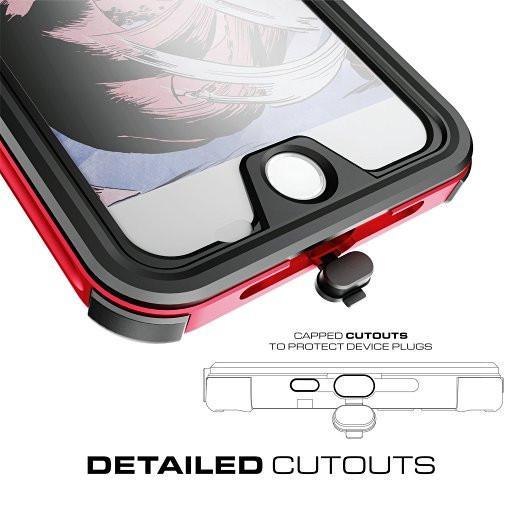 iPhone 8+ Plus Waterproof Case, Ghostek® Atomic 3.0 Red Series | Underwater | Touch-ID - PunkCase NZ