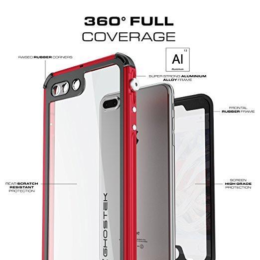 iPhone 8+ Plus Waterproof Case, Ghostek® Atomic 3.0 Red Series | Underwater | Touch-ID - PunkCase NZ
