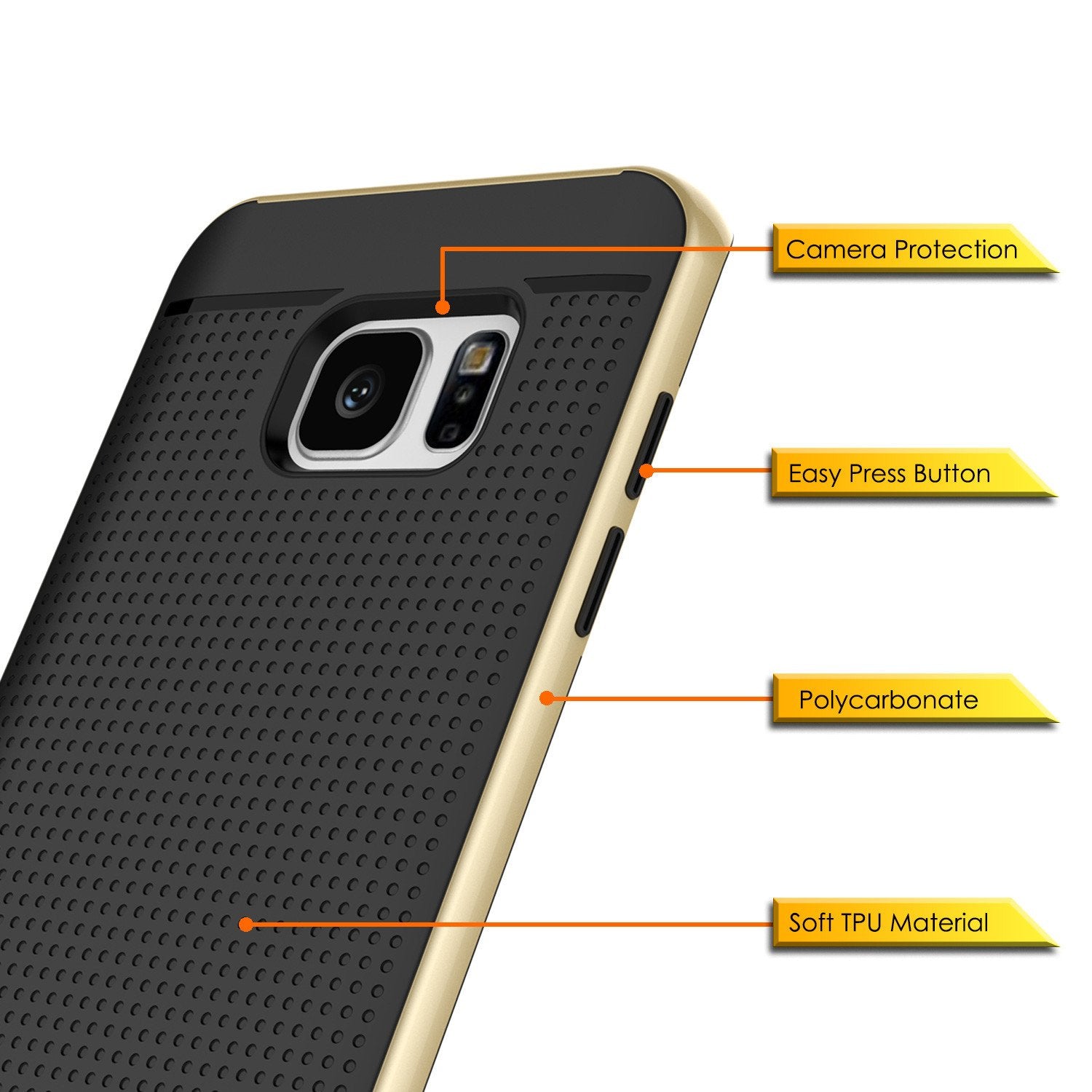 Galaxy S7 Edge Case, PunkCase STEALTH GOLD Series Hybrid 3-Piece Shockproof Dual Layer Cover - PunkCase NZ