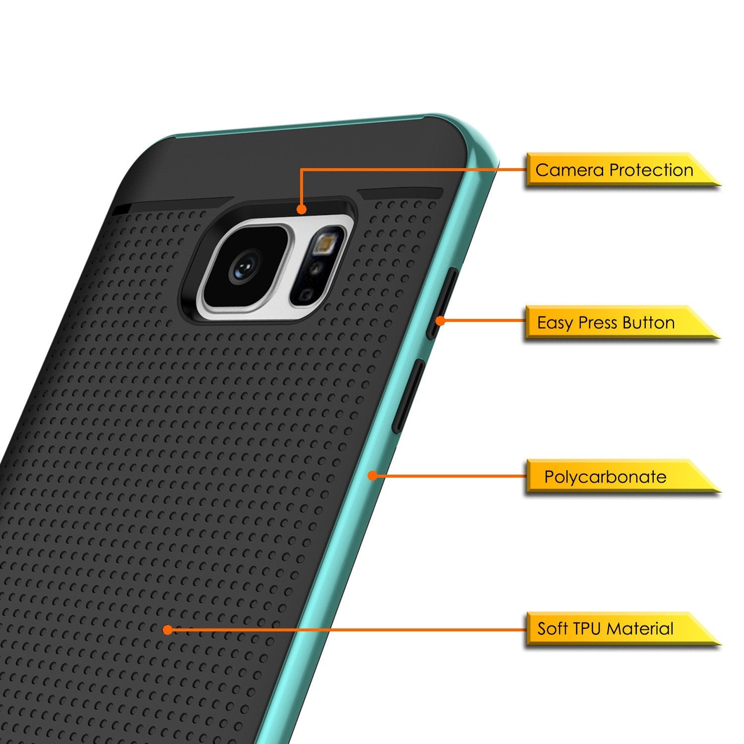 Galaxy S7 Edge Case, PunkCase STEALTH Teal Series Hybrid 3-Piece Shockproof Dual Layer Cover - PunkCase NZ