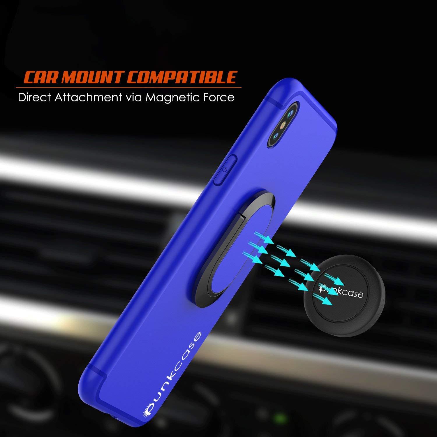 iPhone XR Case, Punkcase Magnetix Protective TPU Cover W/ Kickstand, Tempered Glass Screen Protector [Blue] - PunkCase NZ