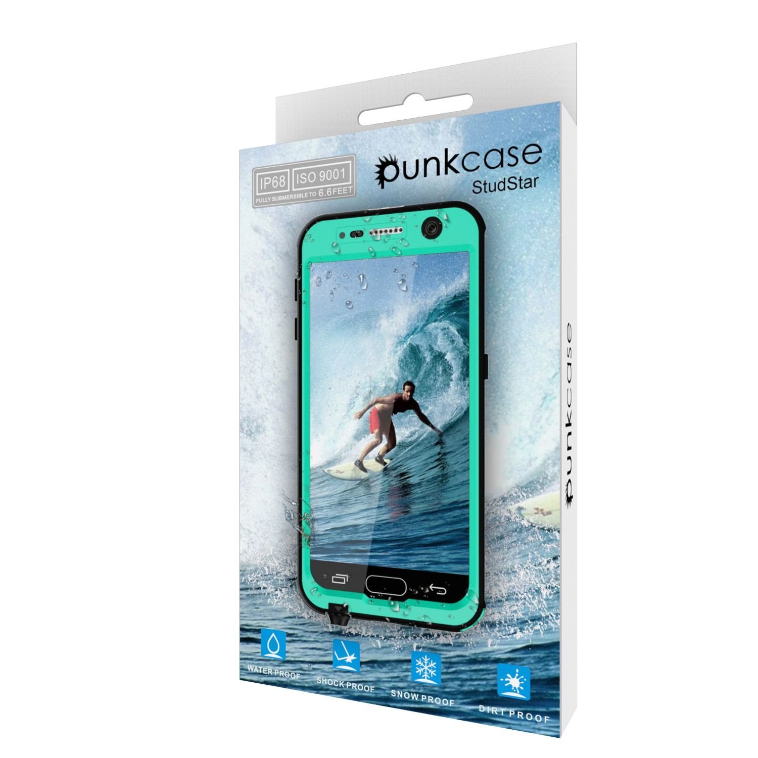 Galaxy S6 Waterproof Case PunkCase StudStar Teal Thin 6.6ft Underwater IP68 Shock/Dirt/Snow Proof - PunkCase NZ