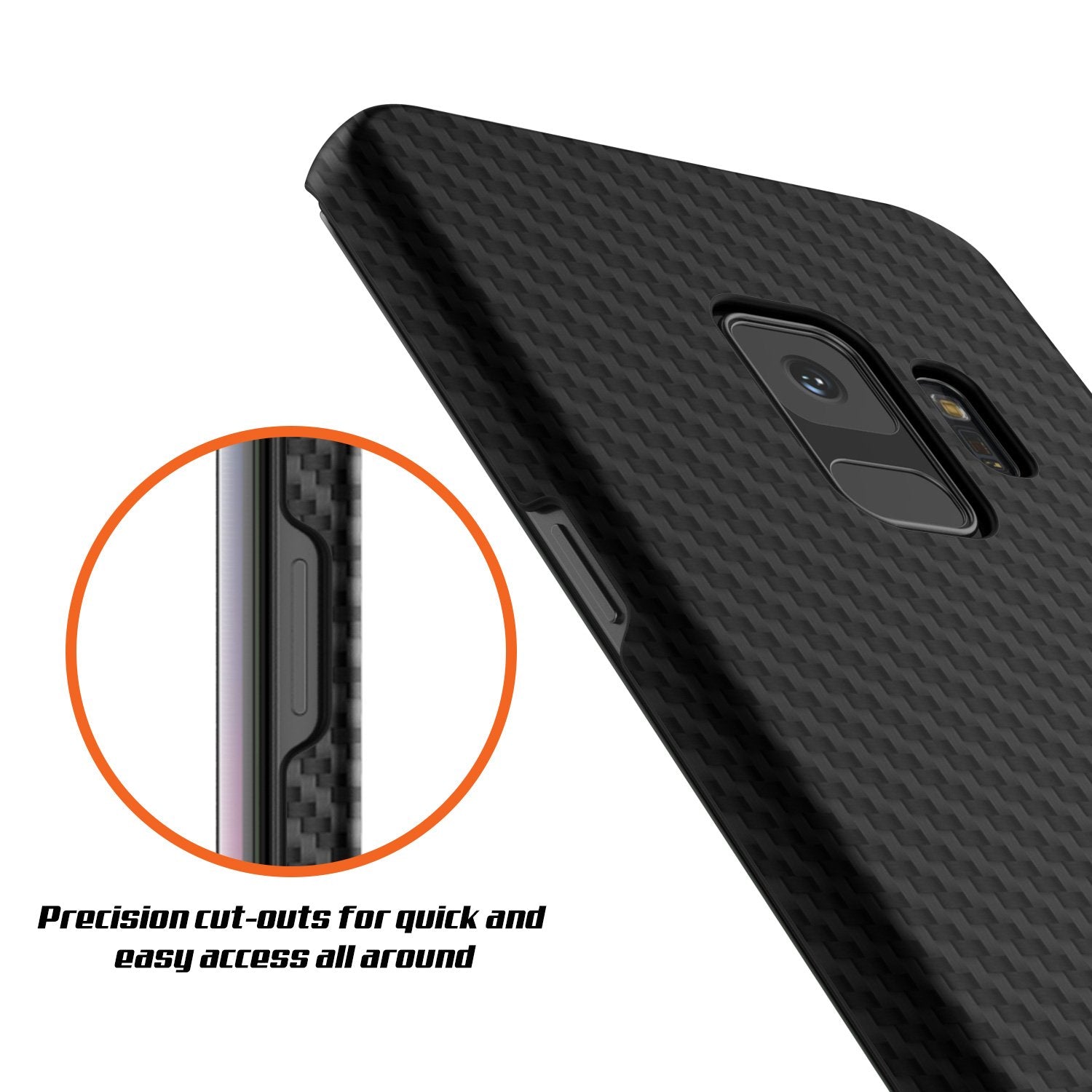 Galaxy S9 Case, Punkcase CarbonShield, Heavy Duty & Ultra Thin 2 Piece Dual Layer PU Leather Cover [shockproof][non slip] with PUNKSHIELD Screen Protector for Samsung S9 [jet black] - PunkCase NZ