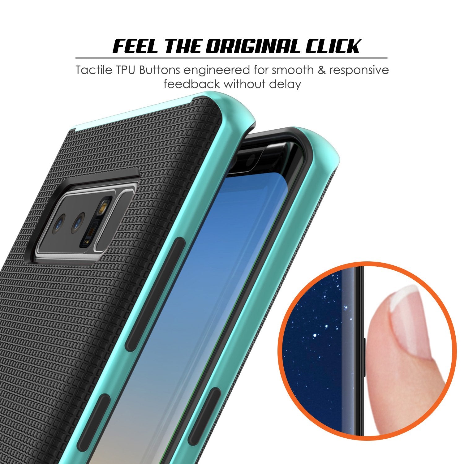 Galaxy Note 8 Case, PunkCase [Stealth Series] Hybrid 3-Piece Shockproof Dual Layer Cover [Non-Slip] [Soft TPU + PC Bumper] with PUNKSHIELD Screen Protector for Samsung Note 8 [Teal] - PunkCase NZ