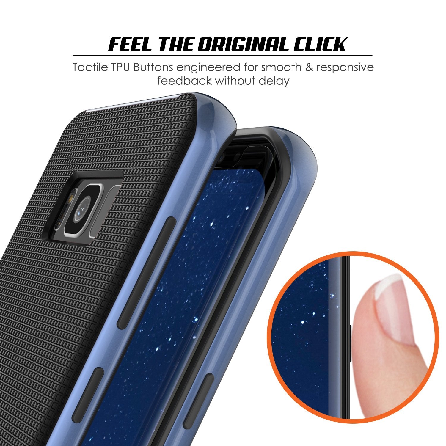 Galaxy S8 Case, PunkCase [Stealth Series] Hybrid 3-Piece Shockproof Dual Layer Cover [Non-Slip] [Soft TPU + PC Bumper] with PUNKSHIELD Screen Protector for Samsung S8 Edge [Navy Blue] - PunkCase NZ