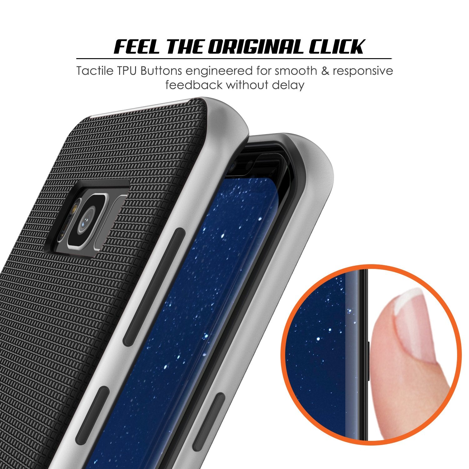 Galaxy S8 PLUS Case, PunkCase [Stealth Series] Hybrid 3-Piece Shockproof Dual Layer Cover [Non-Slip] [Soft TPU + PC Bumper] with PUNKSHIELD Screen Protector for Samsung S8+ [Silver] - PunkCase NZ