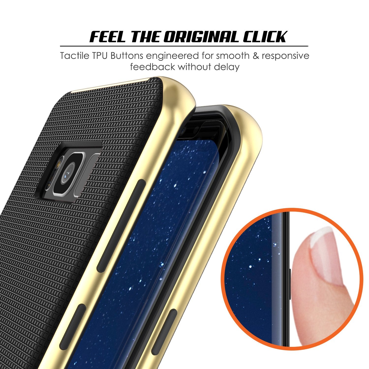 Galaxy S8 Case, PunkCase [Stealth Series] Hybrid 3-Piece Shockproof Dual Layer Cover [Non-Slip] [Soft TPU + PC Bumper] with PUNKSHIELD Screen Protector for Samsung S8 Edge [Gold] - PunkCase NZ